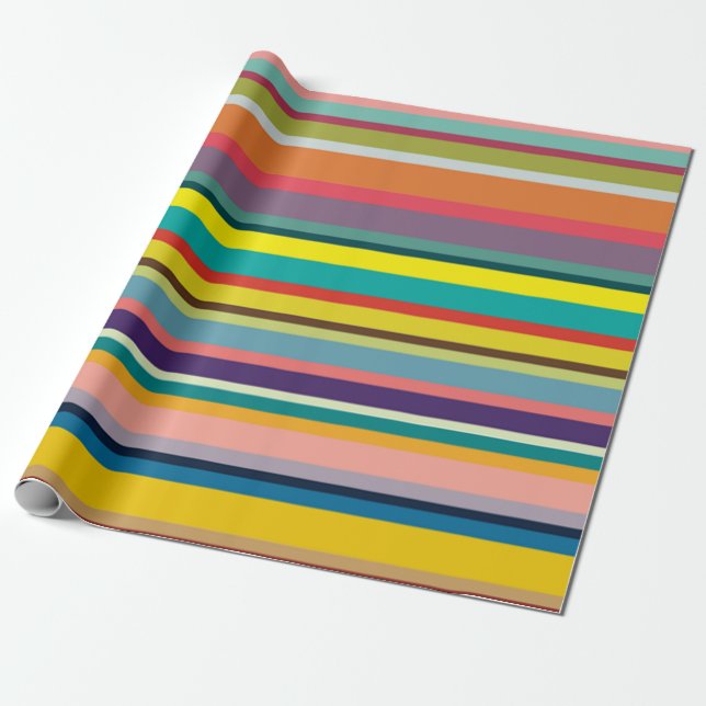 Horizontal Stripes  Wrapping Paper (Unrolled)