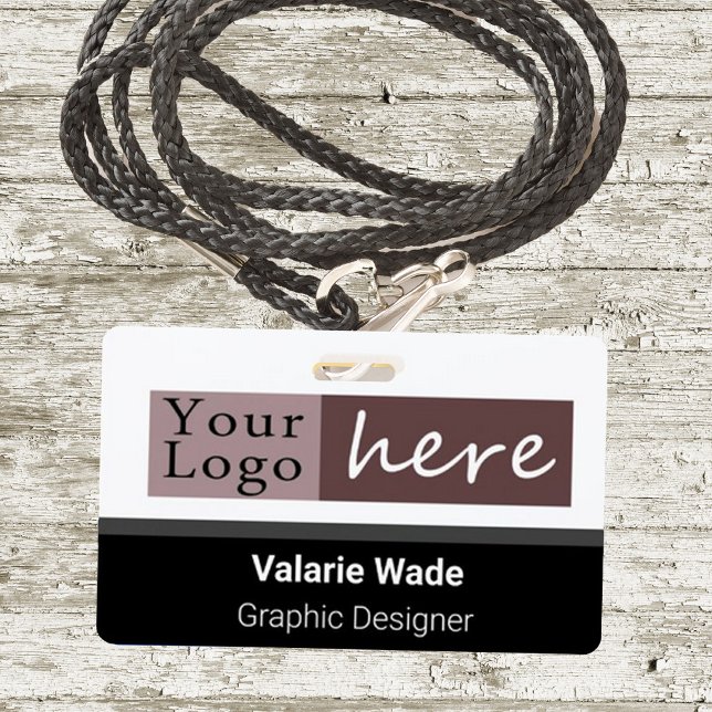 Horizontal Style Logo Employee Name Badge (Creator Uploaded)