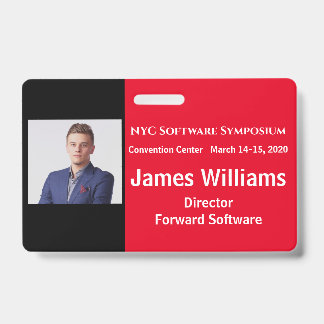 Horizontal Symposium Badge Red, White, Black