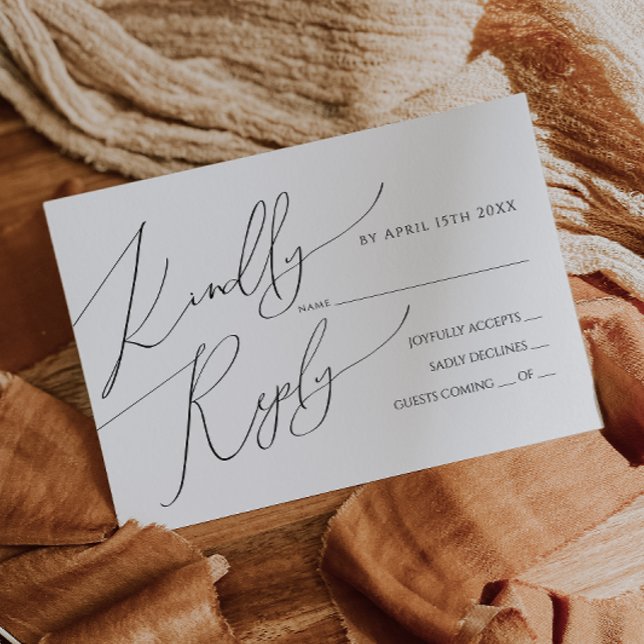 Horizontal Whimsical Script RSVP Card (Creator Uploaded)