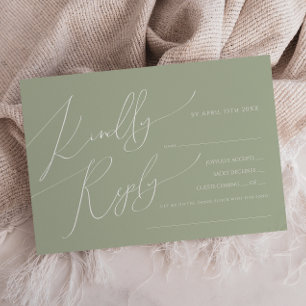 Horizontal Whimsical Script Sage Song Request RSVP Card