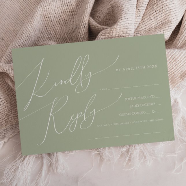 Horizontal Whimsical Script | Sage Song Request RSVP Card (Creator Uploaded)