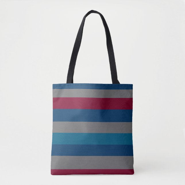 horizontale thick colourful stripes tote bag (Front)