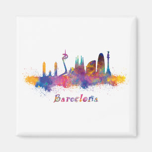 horizonte barcelona acuarela magnet