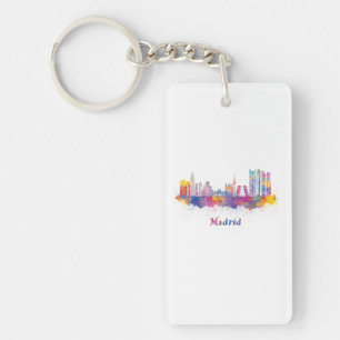 horizonte madrid acuarela keychain