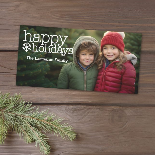 Horiztonal or Panoramic Photo with Christmas Holiday Card (A photo card with a Christmas theme. Add 1 photo and greeting. Download option available.)