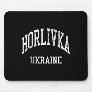 Horlivka Ukraine Retro 70s College Sports Style Mouse Pad