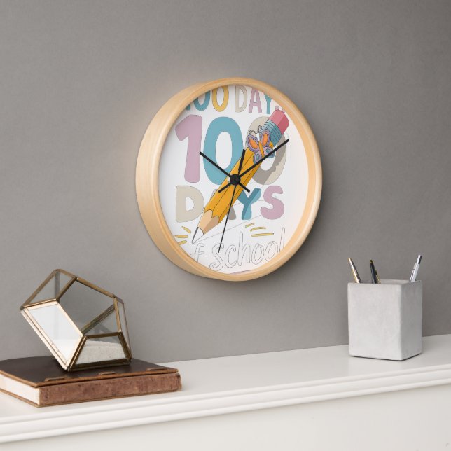 Horloge 100 Jours de filles de l'école Coquette Bow 100e J (Bureau)