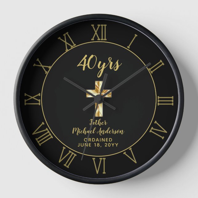 Horloge 40e anniversaire de l'Ordination Prêtre Jubilé d'o (Recto)
