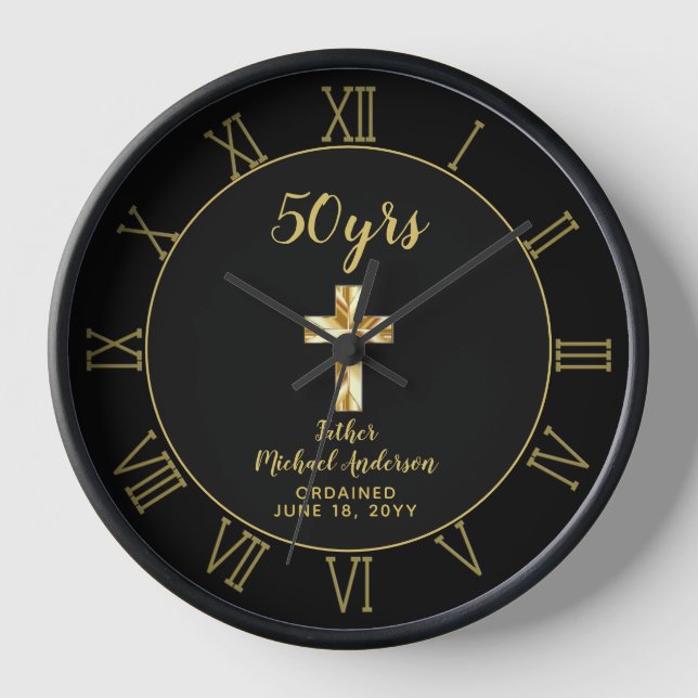 Horloge 50e anniversaire de l'Ordination Prêtre Jubilé d'o (Recto)