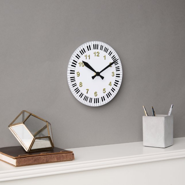 Horloge à clavier de piano avec marqueurs DIY (Bureau)