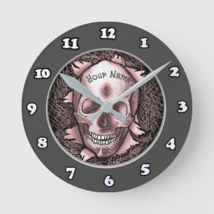 Horloge à crâne rouge de rupture