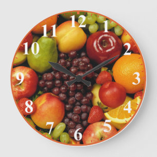 Horloge À Fruits Complets Mélangée Avec Nombres