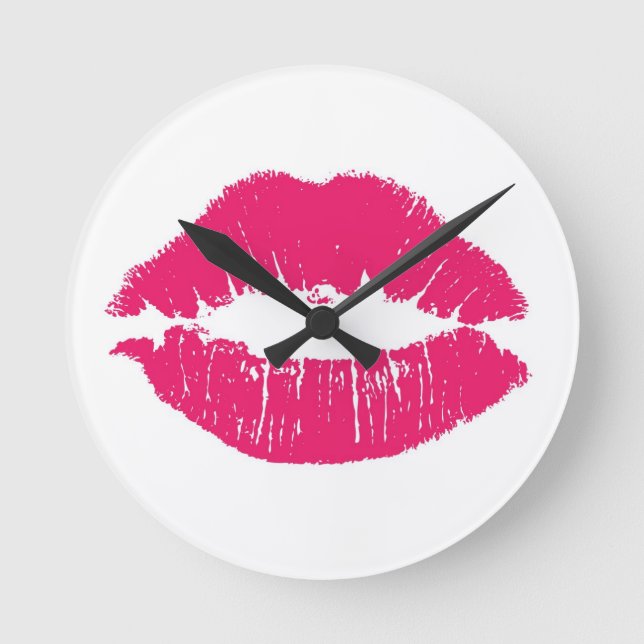 Horloge à lèvres roses chaudes (Recto)