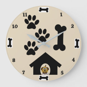 Horloge À Mur Rond Chien Et Os