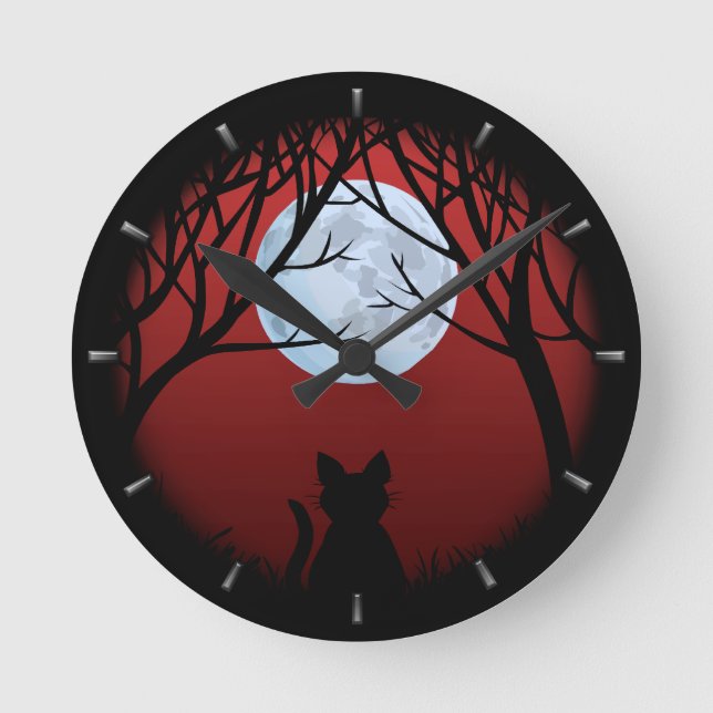 Horloge à plat mignonne Amoureux des chats Horloge (Recto)