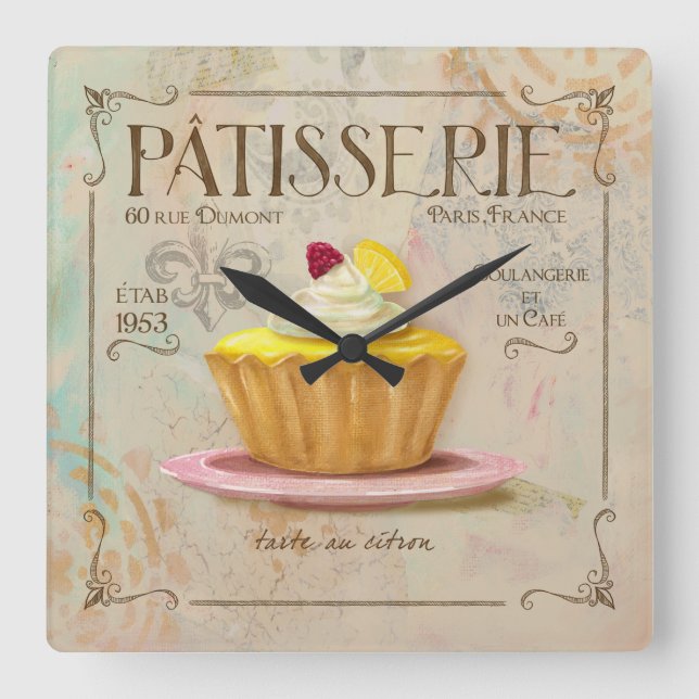 Horloge à tarte citron pâtisserie (Recto)
