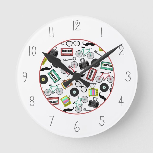 Horloge À Thème Hipster (Recto)