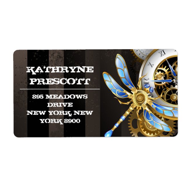 Horloge à vapeur avec libellule mécanique (Devant)