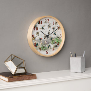 Horloge Abeille Reine Entomologie Botanique Vintage