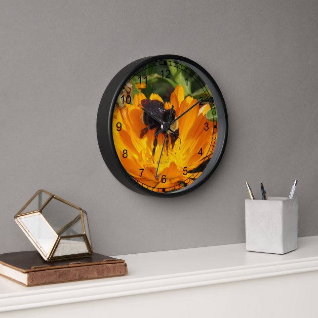 Horloge - Abeille sur Orange Flower (Bureau)