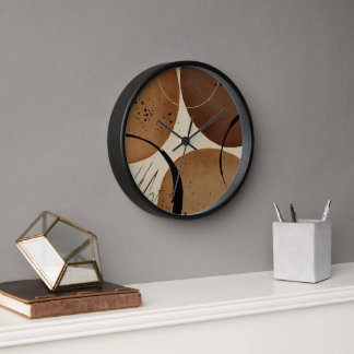 Horloge Abstrait Brown minimaliste