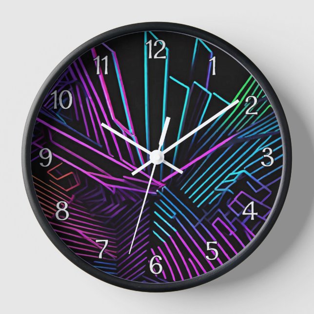 Horloge Abstrait géométrique coloré (Recto)