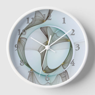 Horloge Abstrait Turquoise Brown Gold Elegance