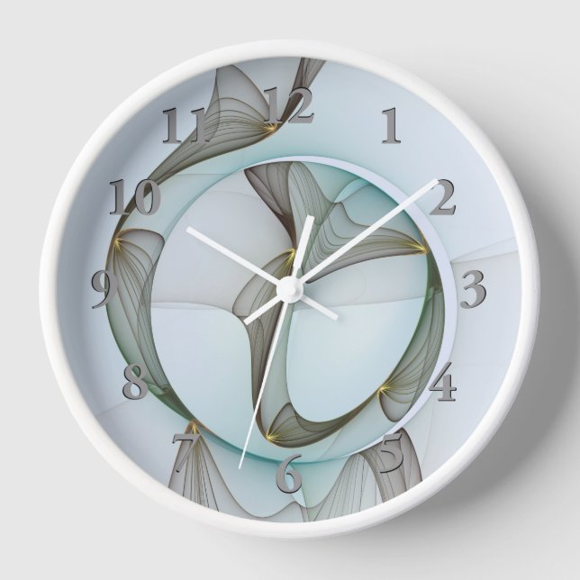 Horloge Abstrait Turquoise Brown Gold Elegance (Recto)