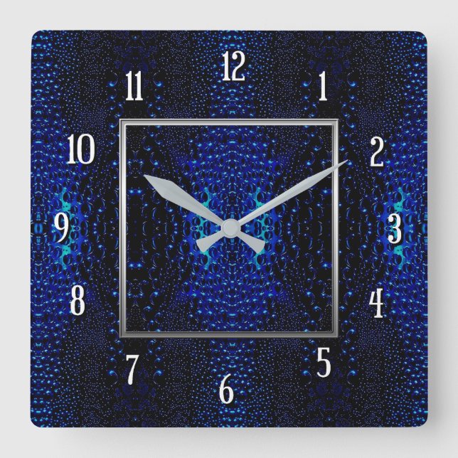 Horloge Abstraite du Carré Motif Raindrops (Recto)