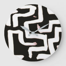 Horloge abstraite noir et blanc