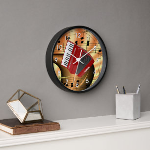 Horloge Accordéon rouge Conception abstraite
