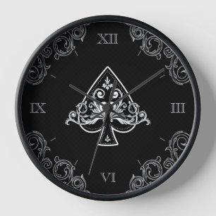 Horloge Ace de Spades Black Casino