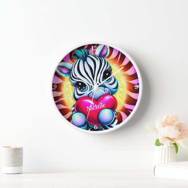 Horloge Adorable Zebra Holt Coeur (Maison)