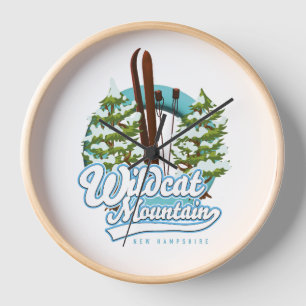 Horloge Affiche de ski de Wildcat Mountain New Hampshire