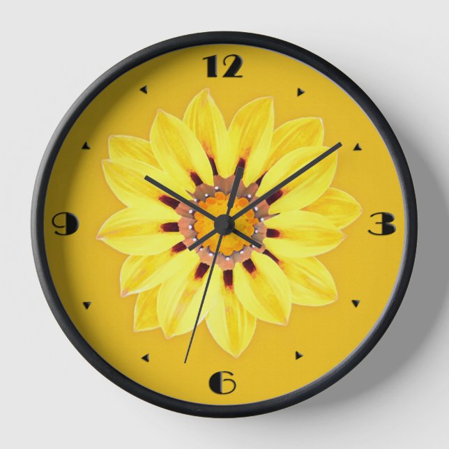 Horloge Afrique / Gazanie - Or de moutarde (Recto)