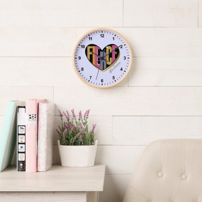 Horloge Afro Unicorn Fierce Heart Design (Salle de lecture)