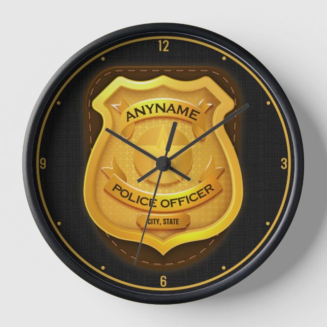 Horloge Agent de police personnalisé Sheriff Cop NAME Badg (Recto)