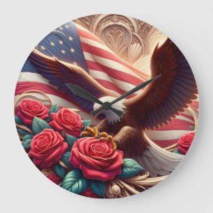 Horloge aigle américain patriotique