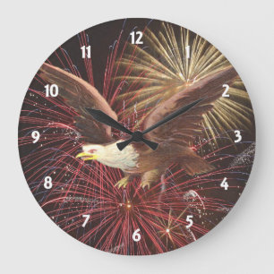 Horloge Aigle et feux d'artifice