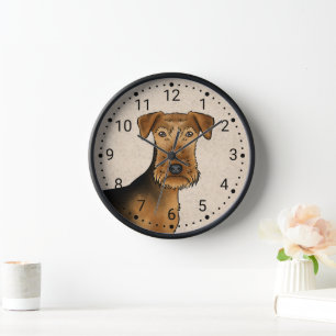 Horloge Airedale Terrier Bingley Terrier Chien Tête En Bei