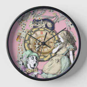 Horloge Alice in Wonderland Wall Clock, Original Drawings,