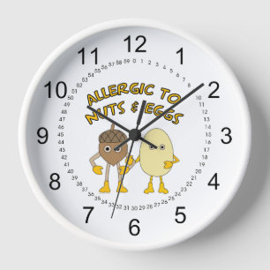 Horloge Allergique aux noix et aux oeufs