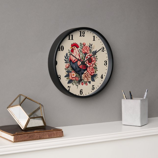 Horloge Amateurs de coq de campagne (Bureau)