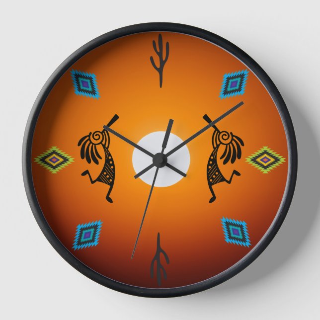 Horloge Amérindien Kokopelli Sun Southwestern (Recto)