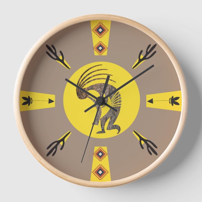 Horloge Amérindien Sun Kokopelli (Recto)