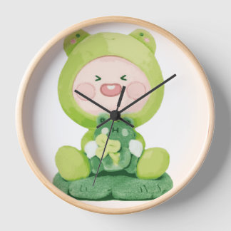 Horloge Amis KaKao - Apeach la grenouille verte en vacance
