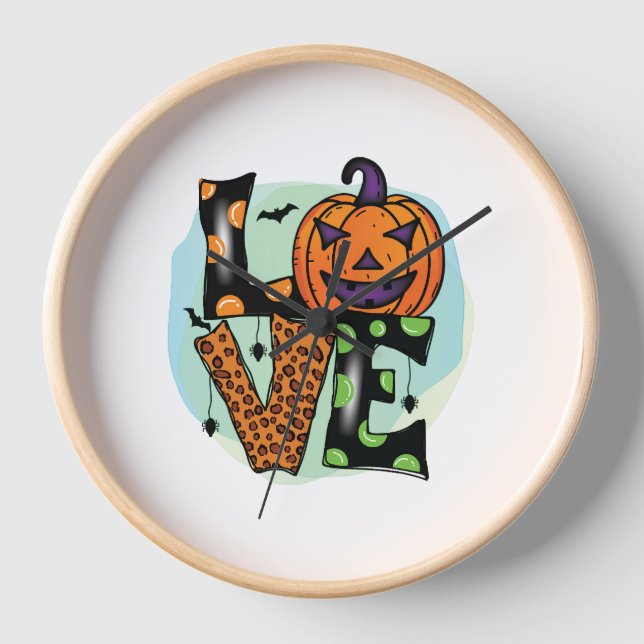 Horloge Amour Halloween, Halloween, Effrayant, Costume (Recto)