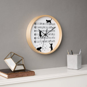 Horloge Amoureux des chats Funny Pianiste Piano Lover