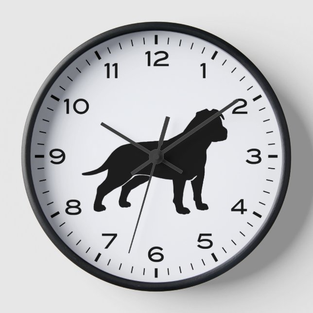 Horloge AmStaff American Staffordshire Terrier Silhouette (Recto)